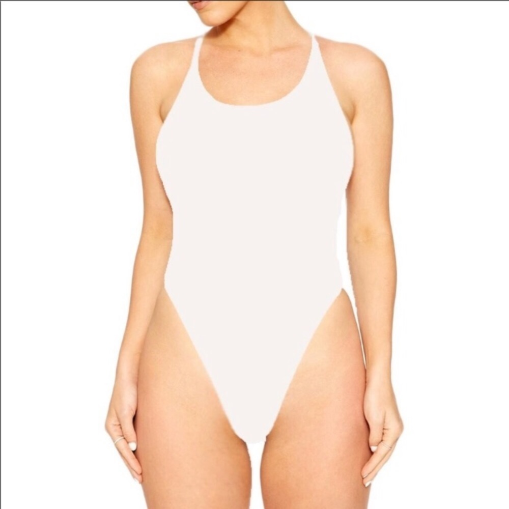 Naked Wardrobe High Leg One Piece in BLACK